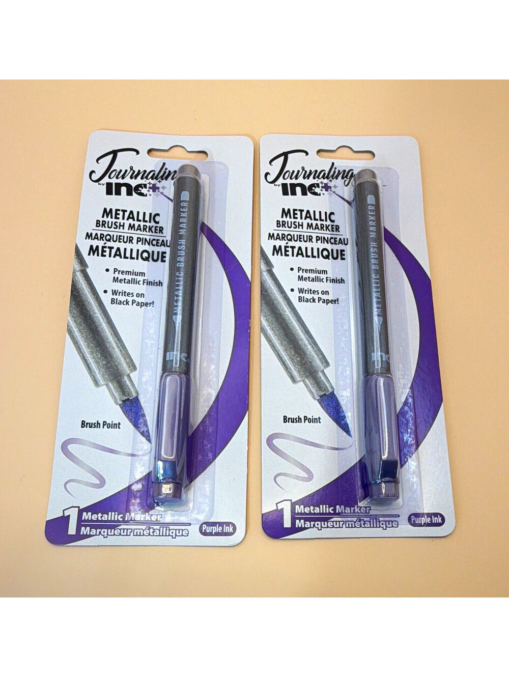 Journaling by INC Metallic Brush Marker Purple Ink Brush Point MPN 20488